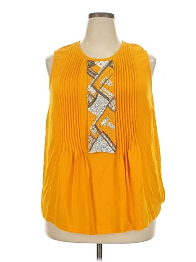 Pre-owned Jessica London Sleeveless Blouse In Yellow