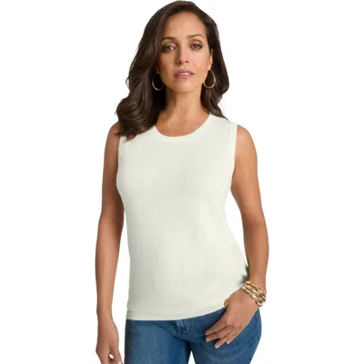 Jessica London Sleeveless Cashmere Shell In White