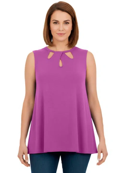 Jessica London Sleeveless Cutout Knit Tunic In Purple
