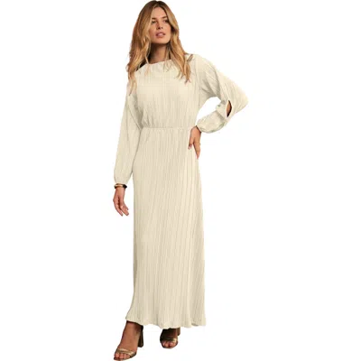 Jessica London Slit Sleeve Plisse Maxi Dress In Multi