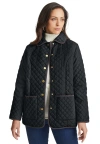 Jessica London Snap-front Quilted Coat In Black