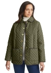 Jessica London Snap-front Quilted Coat In Green