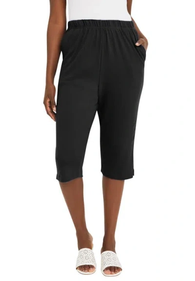 Jessica London Soft Ease Capri In Black