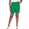 Jessica London Soft Ease Knit Shorts In Green