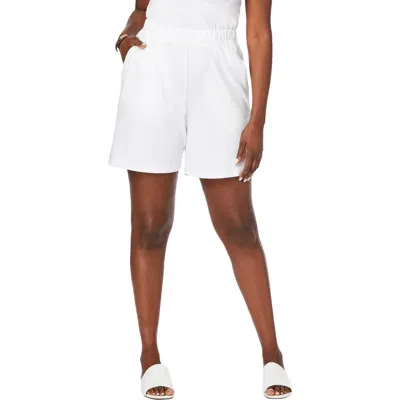 Jessica London Soft Ease Knit Shorts In White