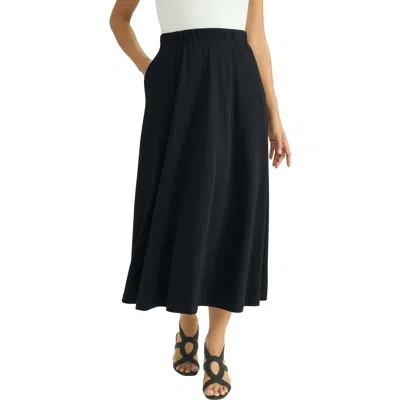 Jessica London Soft Ease Midi Skirt In Black