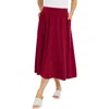 Jessica London Soft Ease Midi Skirt In Red