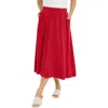 Jessica London Soft Ease Midi Skirt In Red