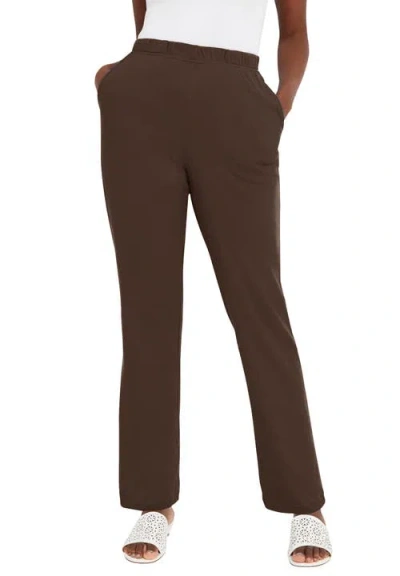 Jessica London Soft Ease Pant In Brown