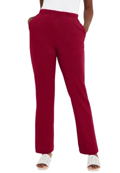 Jessica London Soft Ease Pant In Burgundy