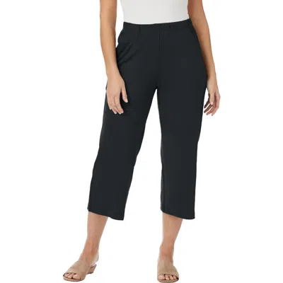 Jessica London Soft Ease Wide Crop In Black