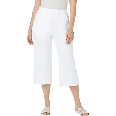 Jessica London Soft Ease Wide Crop In White