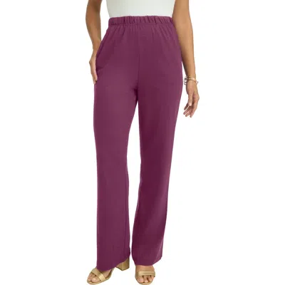 Jessica London Soft Ease Wide Leg Pant In Purple