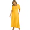 Jessica London Square Neck Maxi Dress In Yellow