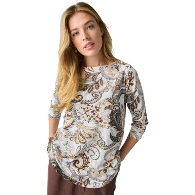 Jessica London Stretch Cotton Boatneck Tunic In Gray