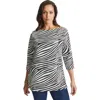 Jessica London Stretch Cotton Boatneck Tunic In Animal Print