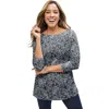 Jessica London Stretch Cotton Boatneck Tunic In Black