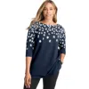 Jessica London Stretch Cotton Boatneck Tunic In Blue