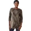 Jessica London Stretch Cotton Boatneck Tunic In Brown