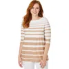 Jessica London Stretch Cotton Boatneck Tunic In Neutral
