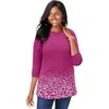 Jessica London Stretch Cotton Boatneck Tunic In Purple