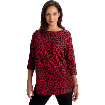 Jessica London Stretch Cotton Boatneck Tunic In Black