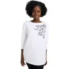 Jessica London Stretch Cotton Boatneck Tunic In White