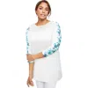 Jessica London Stretch Cotton Boatneck Tunic In White