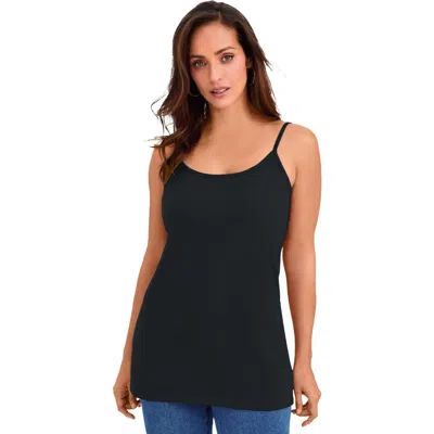 Jessica London Stretch Cotton Cami In Black