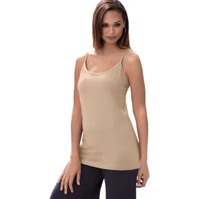 Jessica London Stretch Cotton Cami In Brown