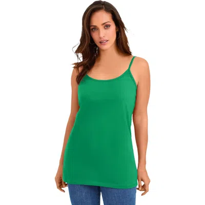 Jessica London Stretch Cotton Cami In Green