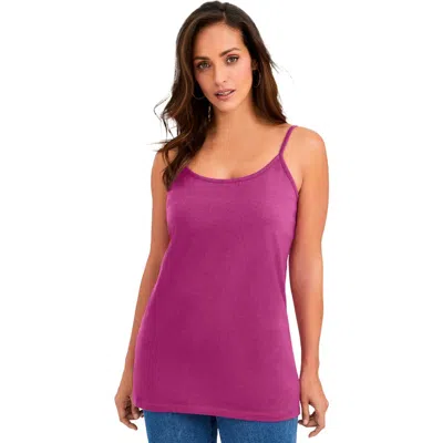 Jessica London Stretch Cotton Cami In Pink