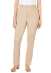 Jessica London Stretch Cotton Chino Straight Leg Pant In Neutral