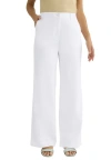 Jessica London Stretch Cotton Chino Wide-leg Trouser In White