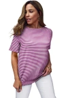 Jessica London Stretch Cotton Cuff Tee In Pink