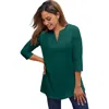Jessica London Stretch Cotton Notch Neck Tunic In Green