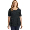 Jessica London Stretch Cotton Peplum Tunic In Black