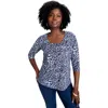 Jessica London Stretch Cotton Scoop Neck Tee In Animal Print