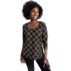 Jessica London Stretch Cotton Scoop Neck Tee In Black