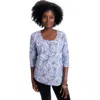 Jessica London Stretch Cotton Scoop Neck Tee In Blue