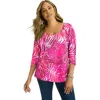 Jessica London Stretch Cotton Scoop Neck Tee In Multi