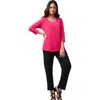Jessica London Stretch Cotton Scoop Neck Tee In Pink