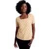 Jessica London Stretch Cotton Square Neck Tee In White