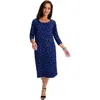 Jessica London Stretch Cotton T-shirt Dress In Blue