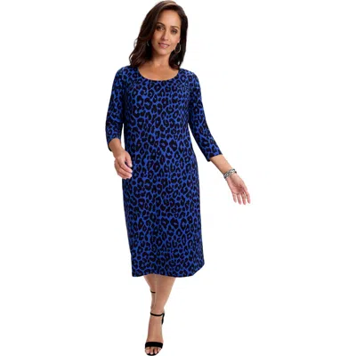 Jessica London Stretch Cotton T-shirt Dress In Blue