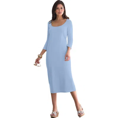 Jessica London Stretch Cotton T-shirt Dress In Blue