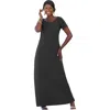 Jessica London Stretch Cotton T-shirt Maxi Dress In Black