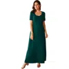 Jessica London Stretch Cotton T-shirt Maxi Dress In Green