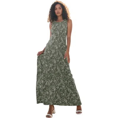 Jessica London Stretch Cotton Tank Maxi Dress In Multi