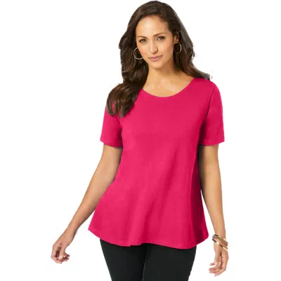 Jessica London Stretch Cotton Trapeze Tee In Multi